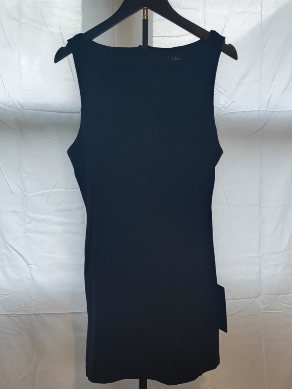 Lulu's Black Sleeveless Shift Dress with Bow Shoulder Detail